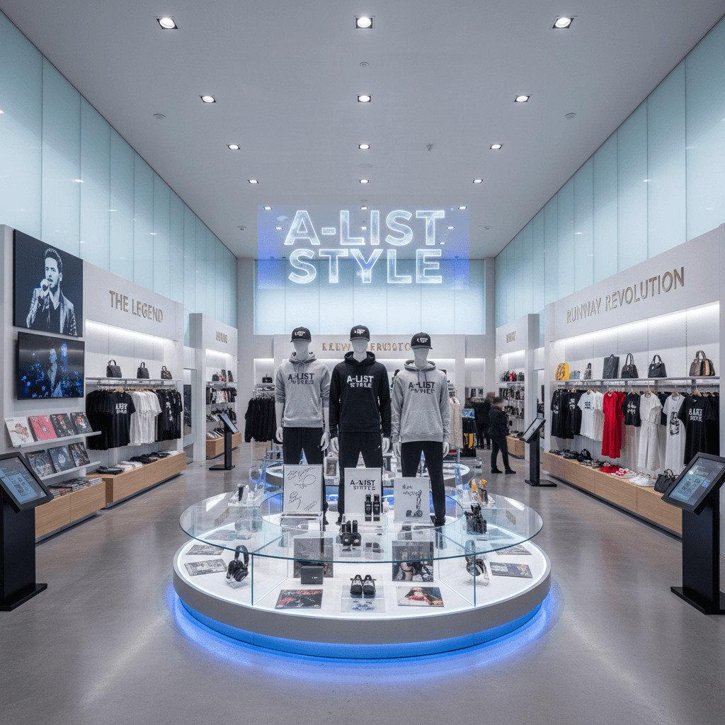 現代零售店內部,展示明星品牌商品