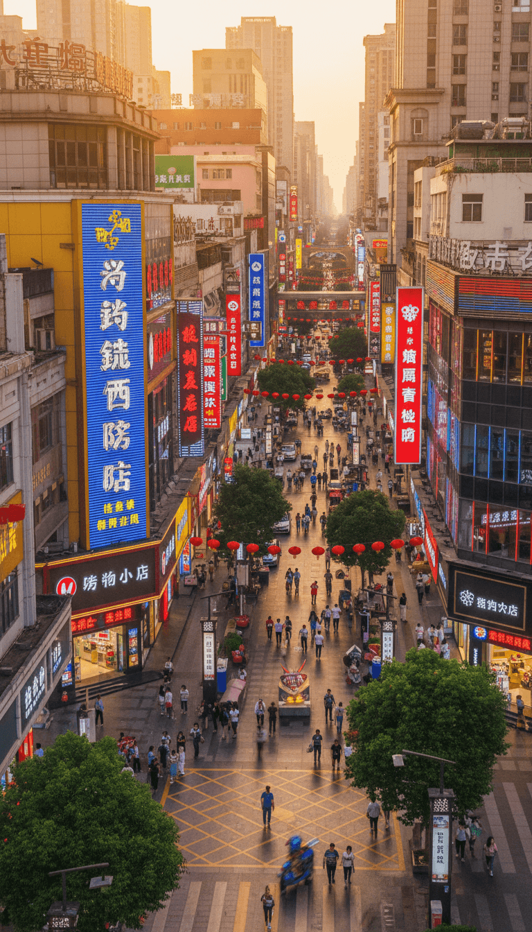 大灣區明星街商舖街景鳥瞰圖